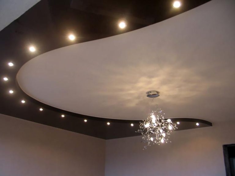 Потолочные светильники светодиодные для натяжных потолков в интерьере